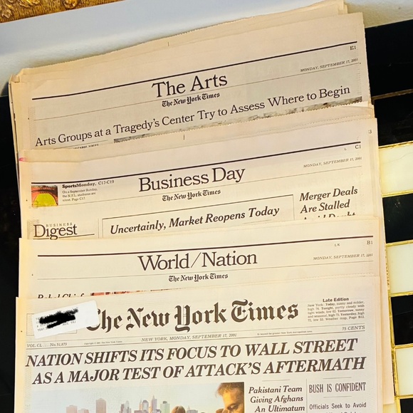 9/17/2001 edition of The New York Times - Picture 3 of 5